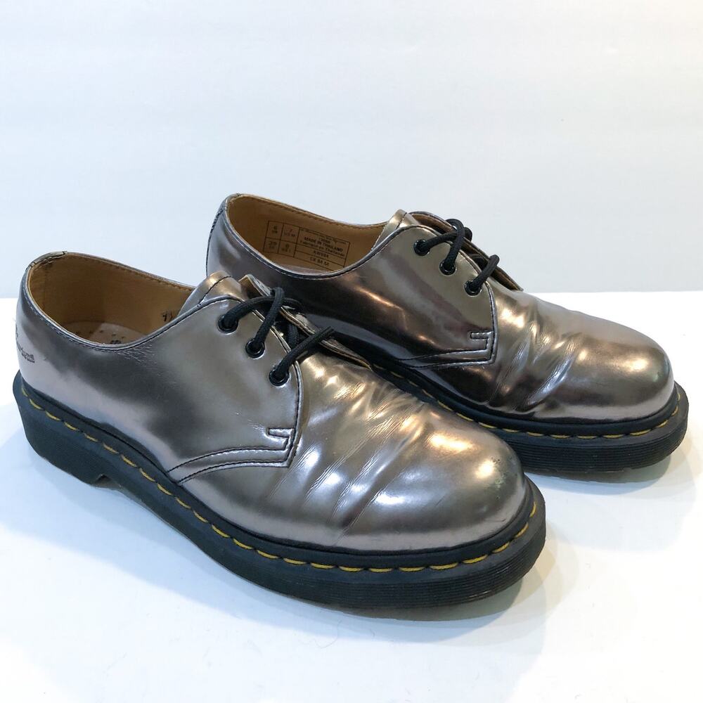 Dr. Martens Metallic Silver Oxford flats